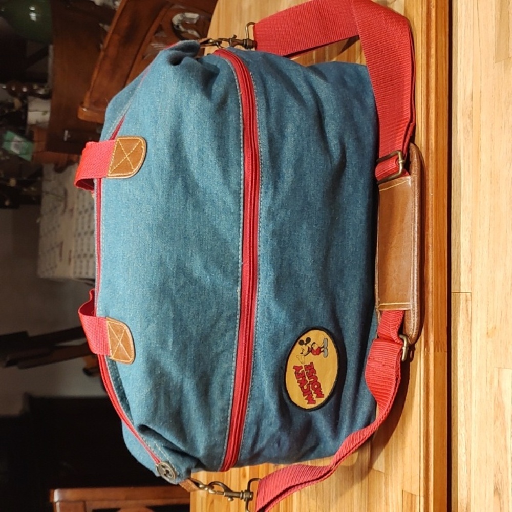 Disney Mickey Mouse Travel Duffle Bag Overnight Bag Denim